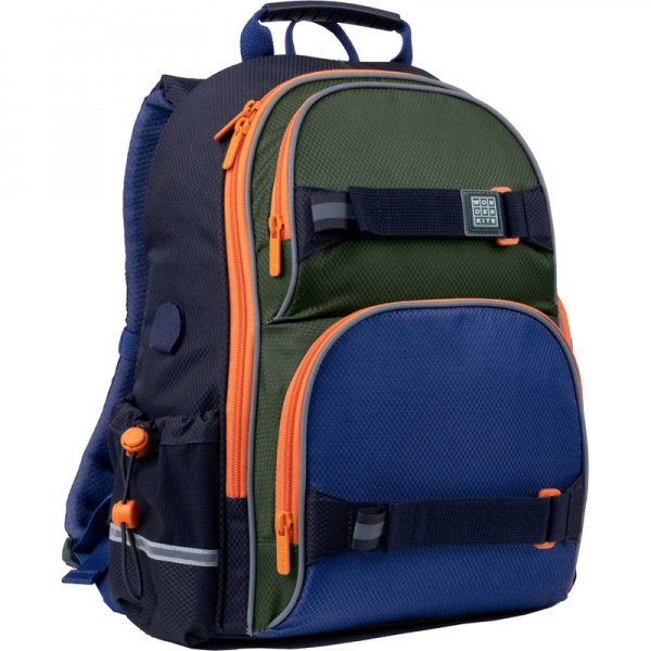 Рюкзак школьный KITE (пенал + сумка) WK 702 сине-зелёный 48286