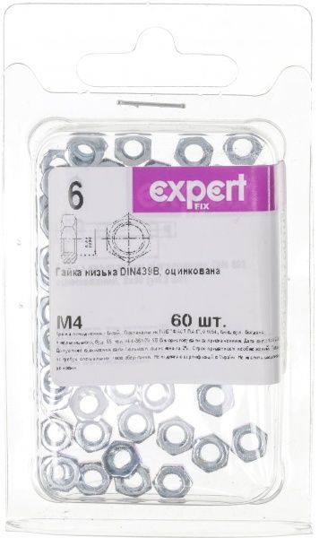 Гайка шестигранная М4 60 шт Expert Fix