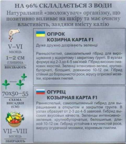 Семена Seedera огурец Козырная карта F1 10 шт.