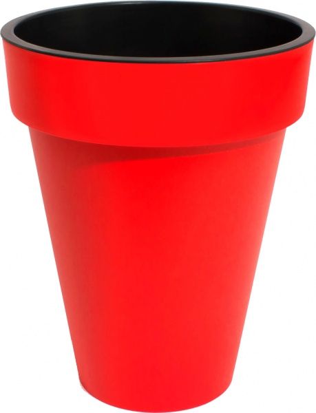 Горшок пластиковый Prosperplast Cube slim 2 в 1 круглый 25л коралловый (73952-1788) 