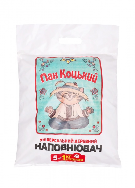 Наполнитель древесный Пан Коцький 5+1 кг 