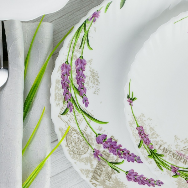 Тарелка обеденная Лаванда Wave 220 мм V-220L Vittora