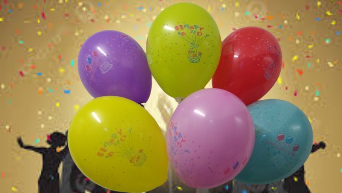 Шарики воздушные Шартіко «С днем рождения» 30 см в ассортименте 6 шт.