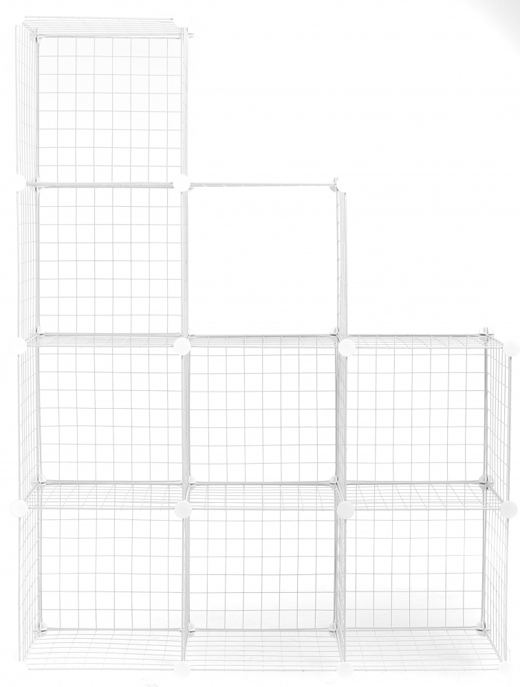 Стелаж дротяний куб metal сubes storage 9 полиць 1105х1105х370 мм білий