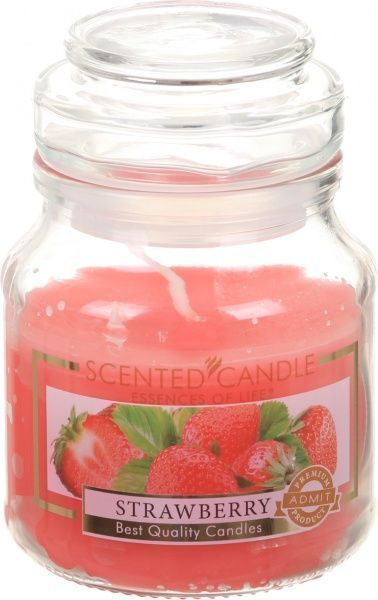 Свеча в банке клубника d95h105