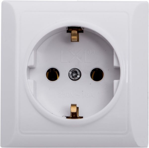 Розетка с заземлением UP! (Underprice) без шторок без крышки белый 2211 WHITE