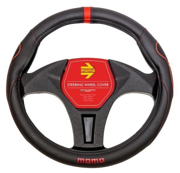 Чохол на кермо MOMO SWC014BR чорний із червоним