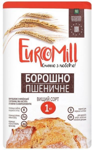 Мука EuroMill пшеничная высшего сорта 1кг