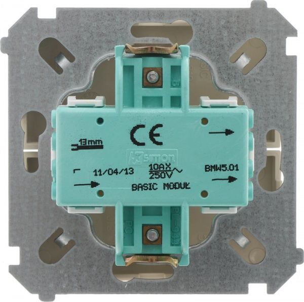 Выключатель двухклавишный Simon Basic без подсветки 10 А 250В кремовый BMW5.01/12