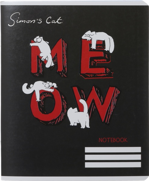 Тетрадь школьная 3 96 листов в клетку Simon's Cat