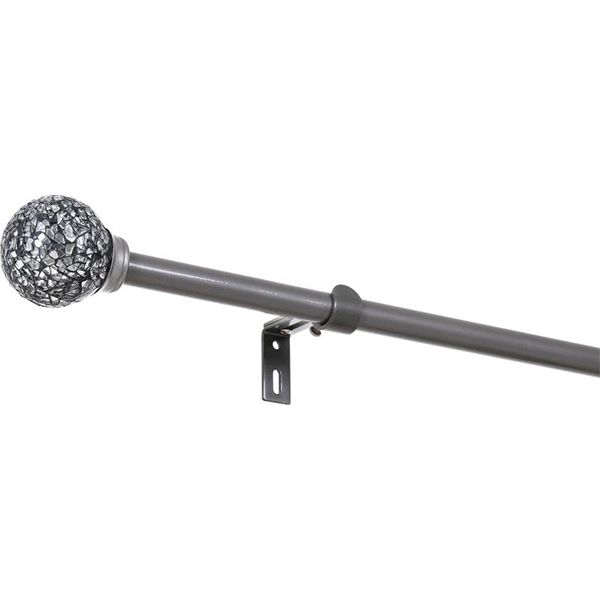 Карниз Bella Vita Шар бите скло одинарний укомплектований d16/19 мм 160 см сірий 