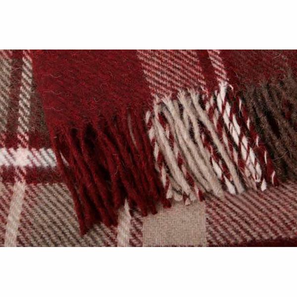 Плед вовняний 140x210 см коричневий у клітинку Vladi 