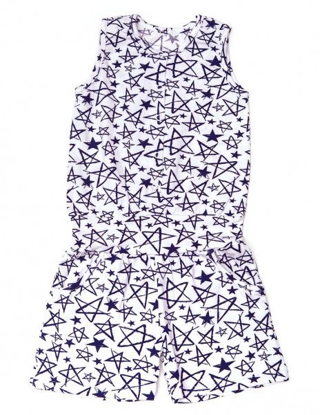 Сарафан-комбинезон Маленькие люди Звездочки р.128 белый с рисунком 
