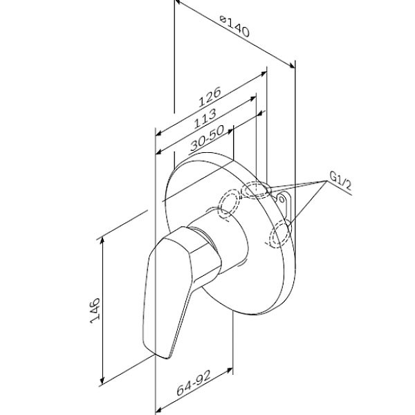 Змішувач для душу AM.PM Gem F9065000