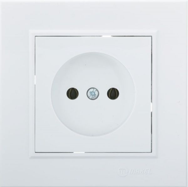 Розетка без заземления Makel Karea 00 без шторок без крышки белый