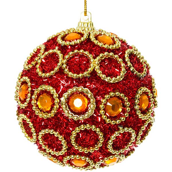 Шарик новогодний Кольца SDA93980R 80 мм