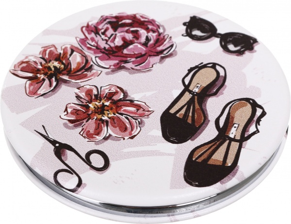 Дзеркало кишенькове косметичне Лідер Канц Приналежності жіночі кругле 6 варіантів в асортименті 