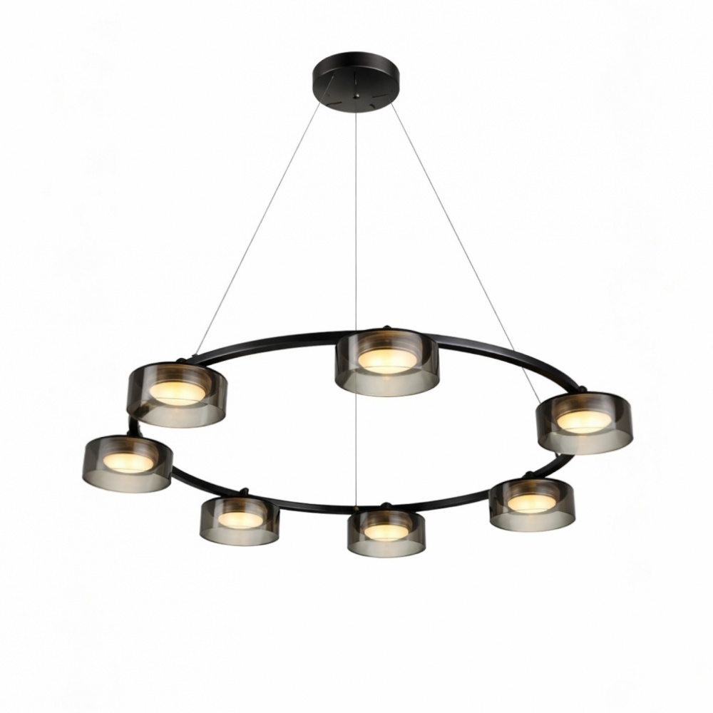 Люстра підвісна LIGHT SET DUSHA MS241-Y7 7x12 Вт GX53 чорний/димчатий