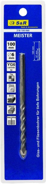 Сверло по плитке S&R Meister 6x100 мм 218100060
