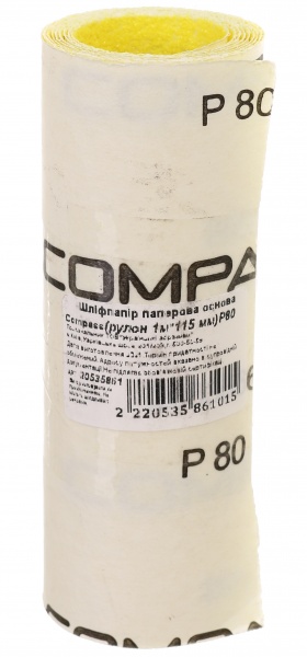 Наждачная бумагаCompass рулон 1000х115 мм Р80