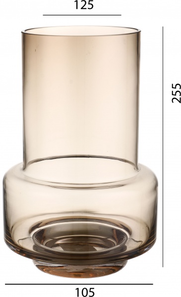 Ваза скляна Wrzesniak Glassworks Колба 15-3881A 25 см топаз 