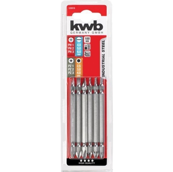 Набор бит KWB двусторонних 100 мм 6 шт. 120910