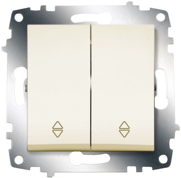 Выключатель проходной двухклавишный ABB Cosmo без подсветки 10 А кремовый 619-010300-211