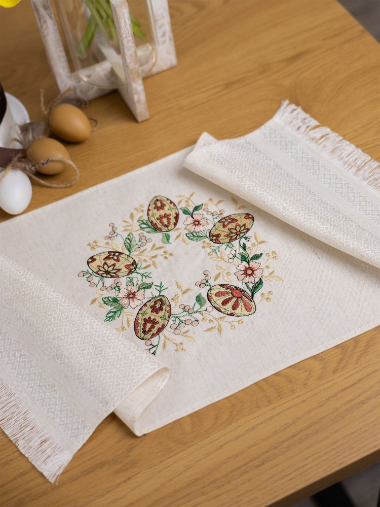 Рушник великодній 761-25/00 32x72 см Едельвіка бежевий