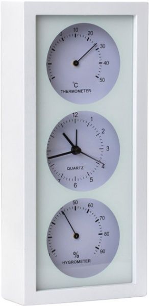 Термогігрометр Склоприлад біметалевий з годинником вертикальний