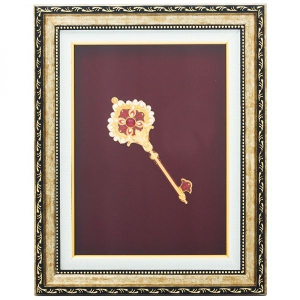 Декор настенный Подарок Ключ 25x20 см красный 