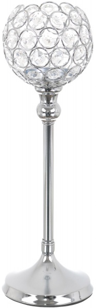 Подсвечник для широкой свечи Серебро 11х34 см