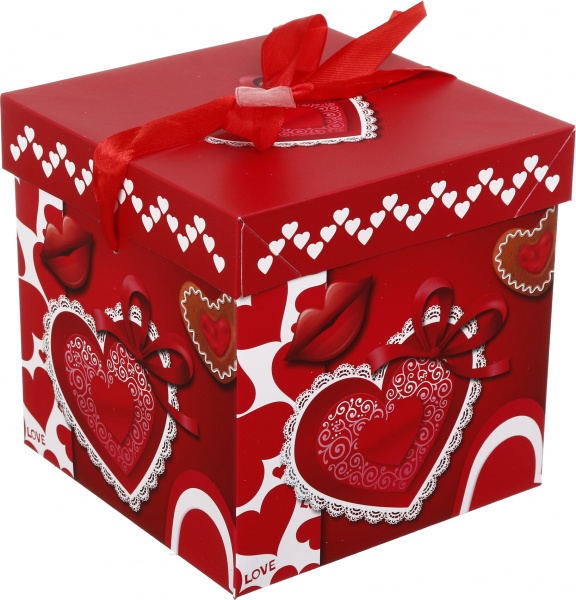 Коробка самосборная сердца EBXS9850 15х15 см