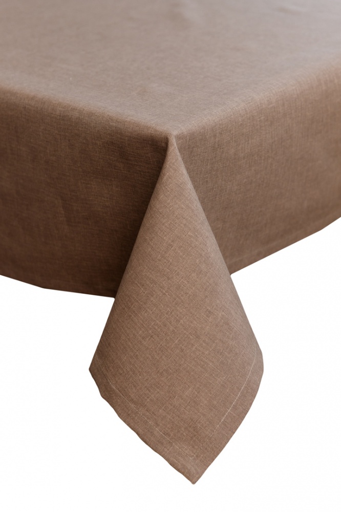 Скатерть Корица Коричневая 133x180 см Прованс
