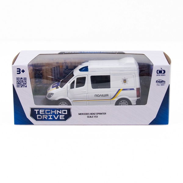 Автомодель TechnoDrive 1:32 Mercedes-Benz Sprinter Полиция 250294