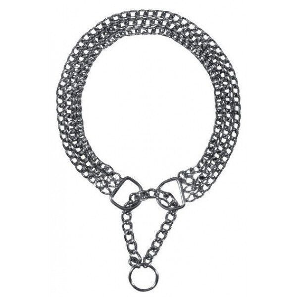 Ошейник-удавка Лорі трехрядный хромированный УЛ 3-3,5/65 см