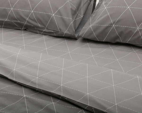 Комплект постільної білизни Rhomb 2 140 TC сірий La Nuit 