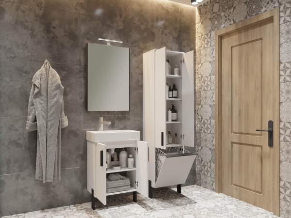 Пенал для ванной комнаты ЮВЕНТА Manhattan MhP-170 белый