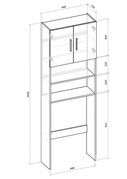 Пенал підлоговий Water House під пральну машину