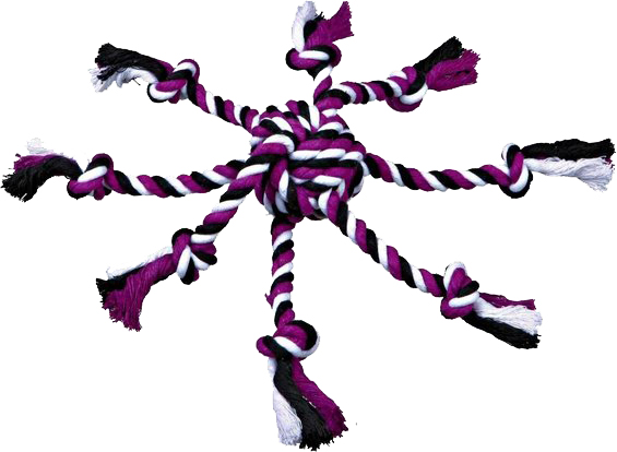 Игрушка для собак Trixie мяч-канат с веревкой 7 см/44 см в ассортименте (32650)