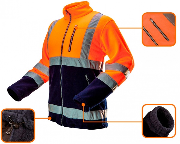 Куртка NEO tools флісова сигнальна р. XXL 81-741 помаранчевий