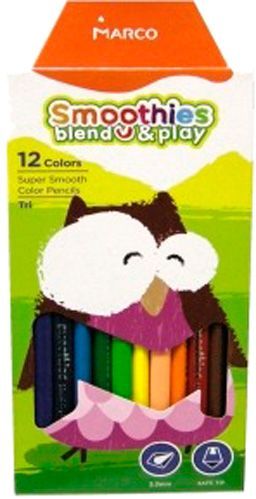 Олівці кольорові Smoothies bland&play 12 кольорів 2150-12CB Marco