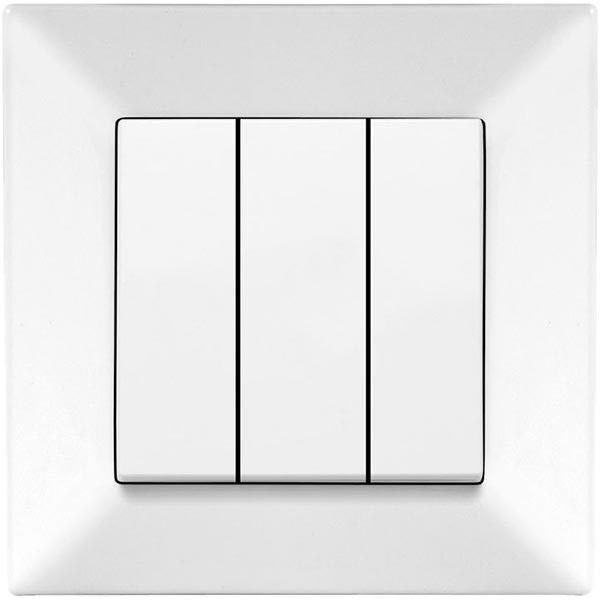 Вимикач потрійний Viko Meridian білий