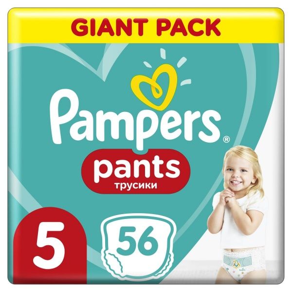 Підгузки-трусики Pampers Pants Розмір 5 (12-17 кг) 56 шт.
