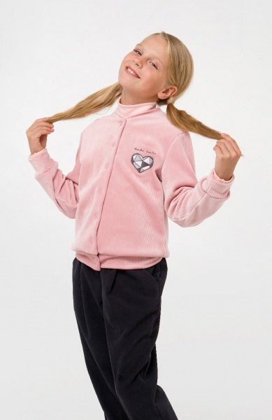 Бомбер для девочки Smil р.128 пудровый 116550 