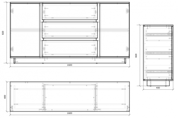 Комод Грейд №2 2д3ш Concept дуб крафт серый /нимфея альба 
