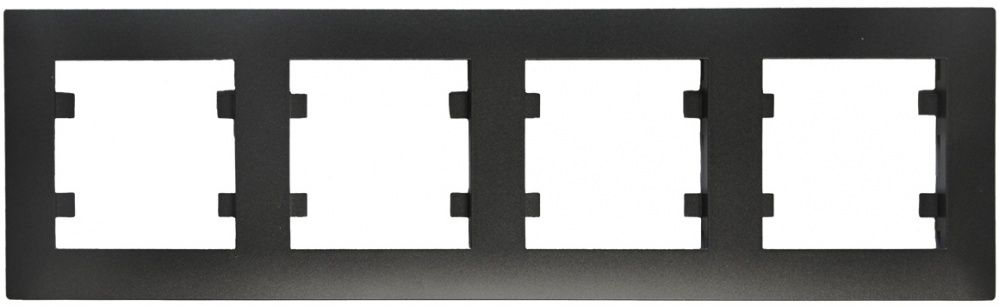 Рамка чотиримісна Makel Rizz горизонтальна чорний матовий 88054704