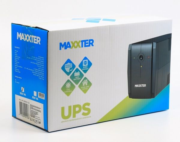 Джерело безперебійного живлення (ДБЖ) Maxxter 650 VA, Basic Series MX-UPS-B650-02