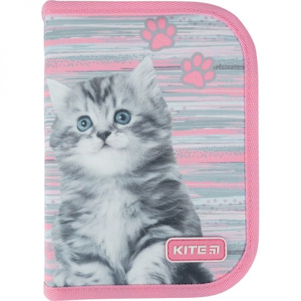 Пенал школьный 622 Charming kitty 49682 KITE розовый