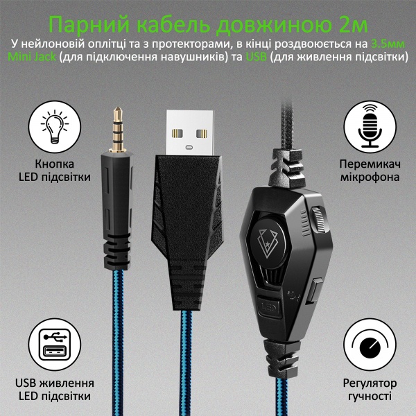 Навушники Vertux Havana 7.1 Mini Jack 3.5 мм blue (havana.blue) 