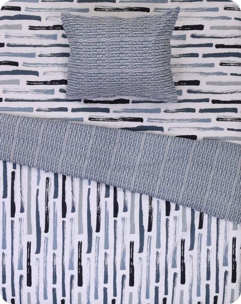 Комплект постельного белья Brest полуторный серый с белым Today (без простыни)